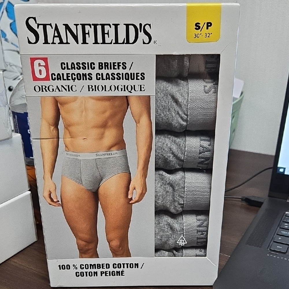 Stanfield's Size S Grey 6 Pack of Classic Briefs